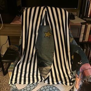 Forest Ink Black and White Striped Flared Pants